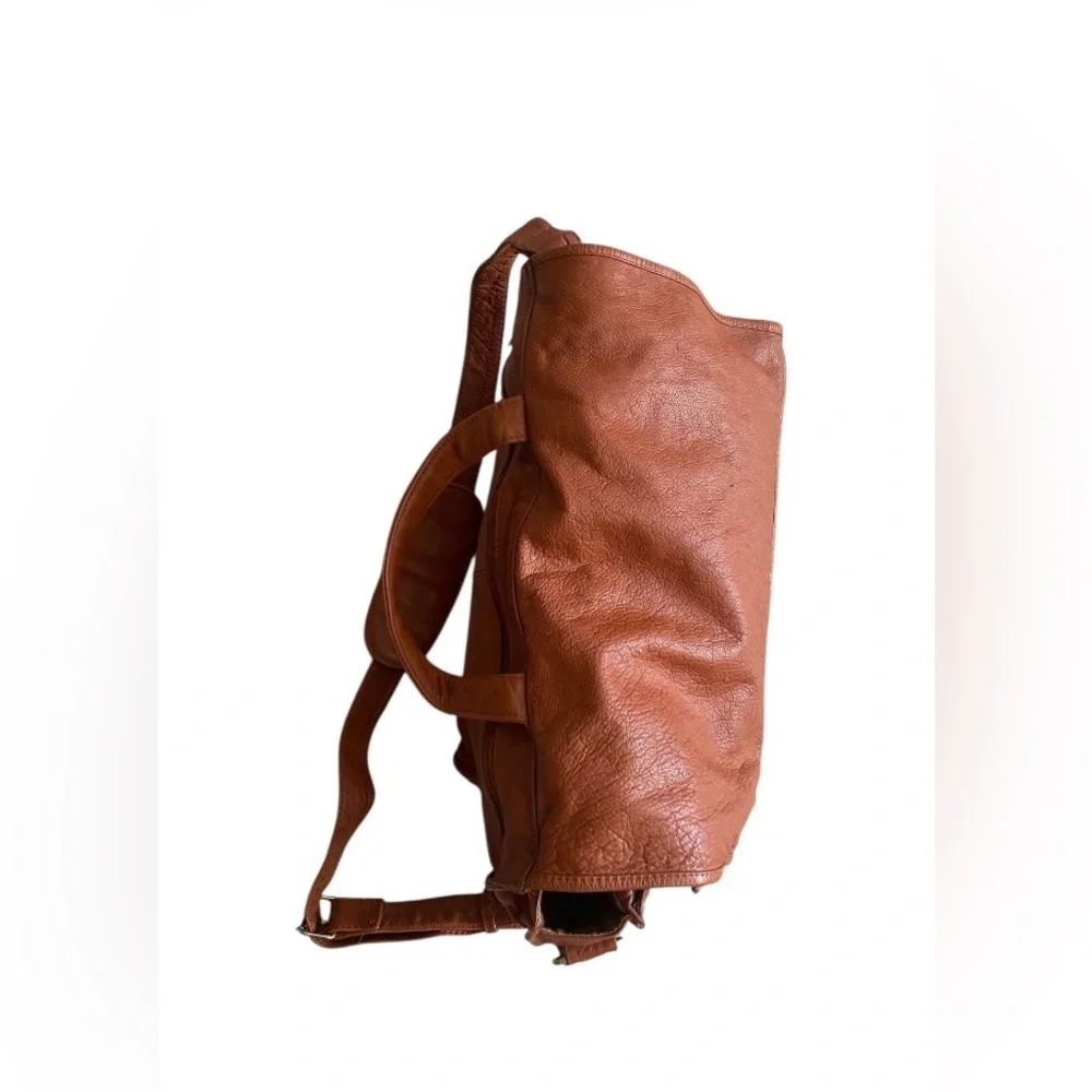 Vintage Genuine Leather Satchel Crossbody Messenger Briefcase Men Bag - Brown